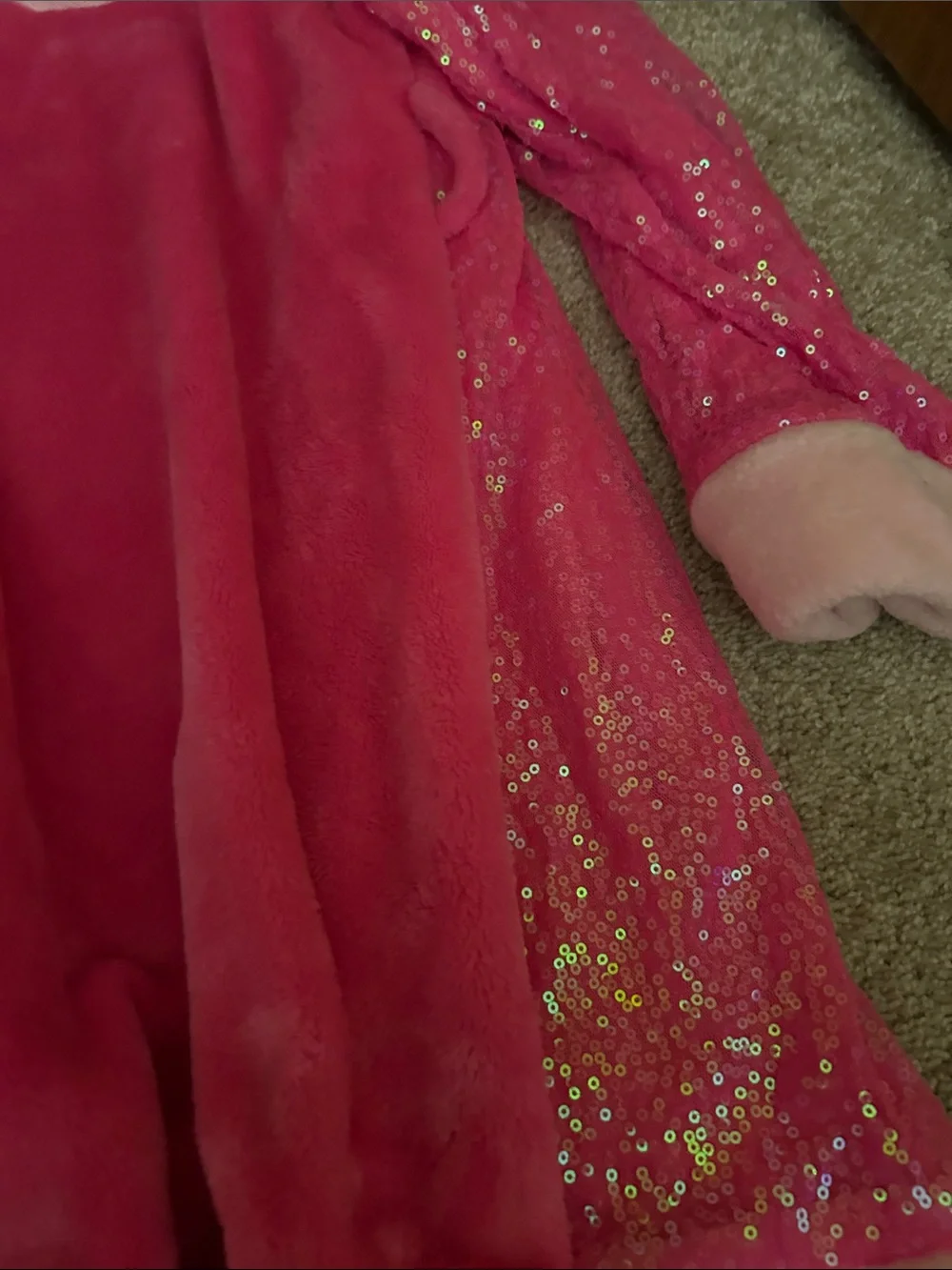 JoJo Siwa Bright Hot Pink Sequin Sleeve Plush Pajama Robe